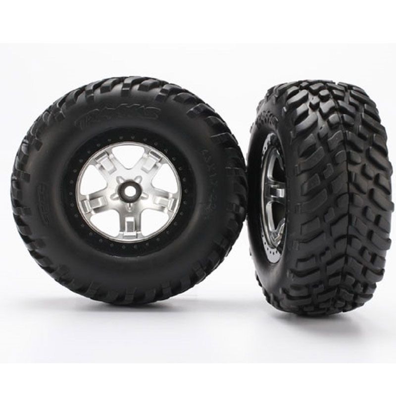 TRAXXAS  SCT FRONT TYRE BLACK CHROME WHL
