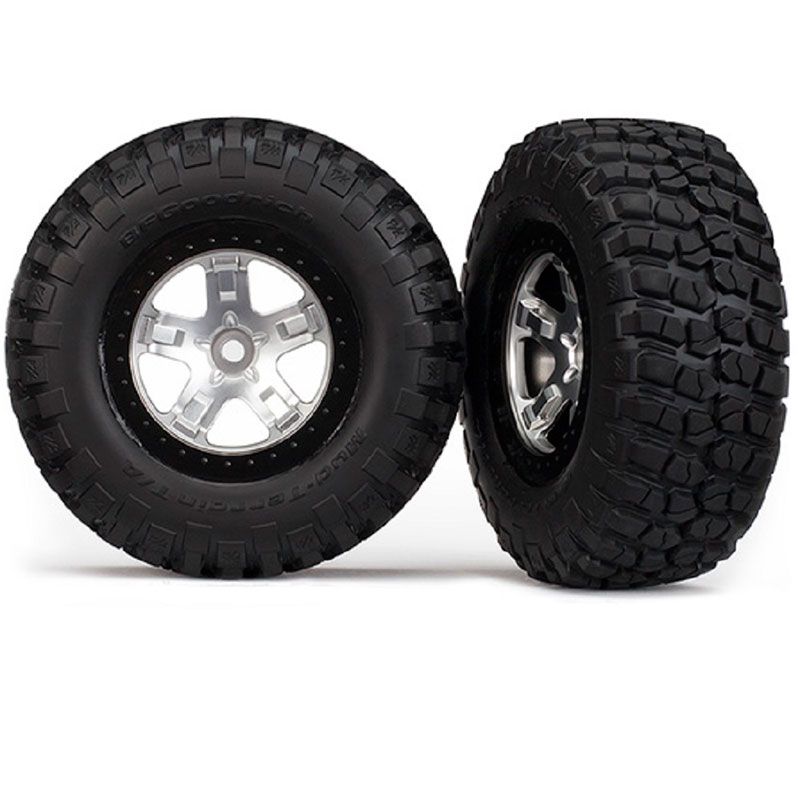 TRAXXAS TIRE & WHEEL ASSY GLUED (SCT