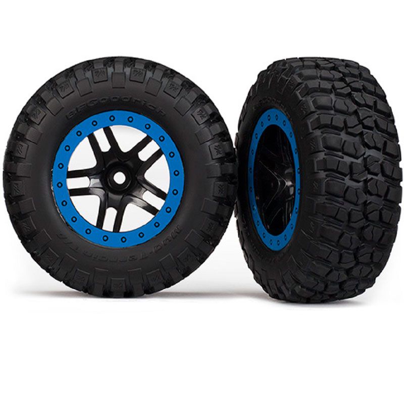 TRAXXAS TIRE & WHEEL ASSY GLUED SCT SPLIT-SPOKE