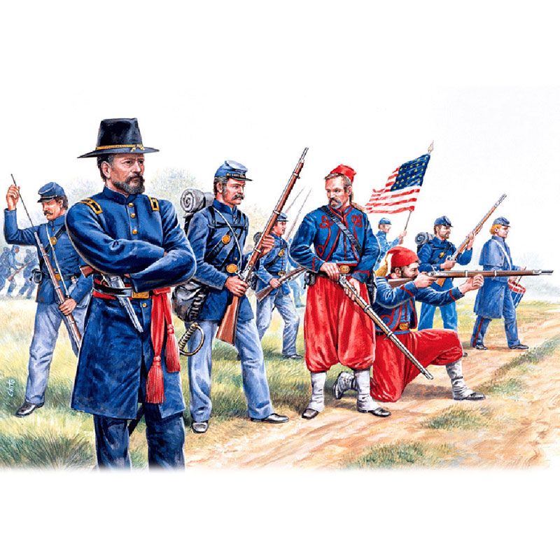 ITALERI 1/72 UNION INFANTRY/ZUAVES (AMERICAN CIVIL WAR)