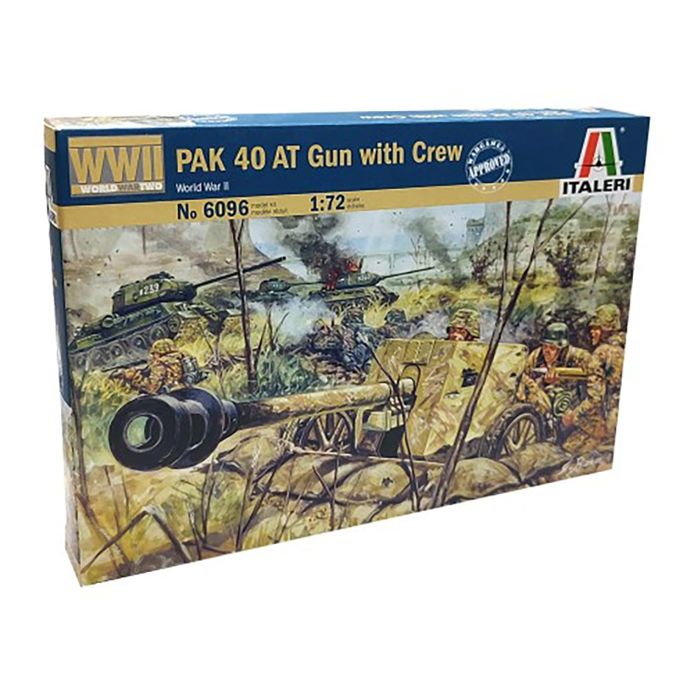 ITALERI 1/72 WWII GERMAN PAK40 AT GUN AND CREW