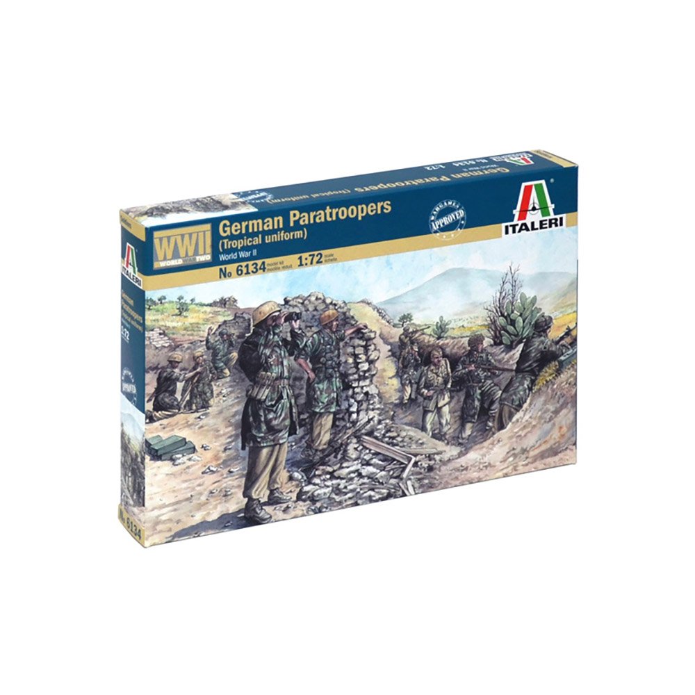 ITALERI 1/72 WWII GERMAN PARATROOPERS W/TROPICAL UNIFORM