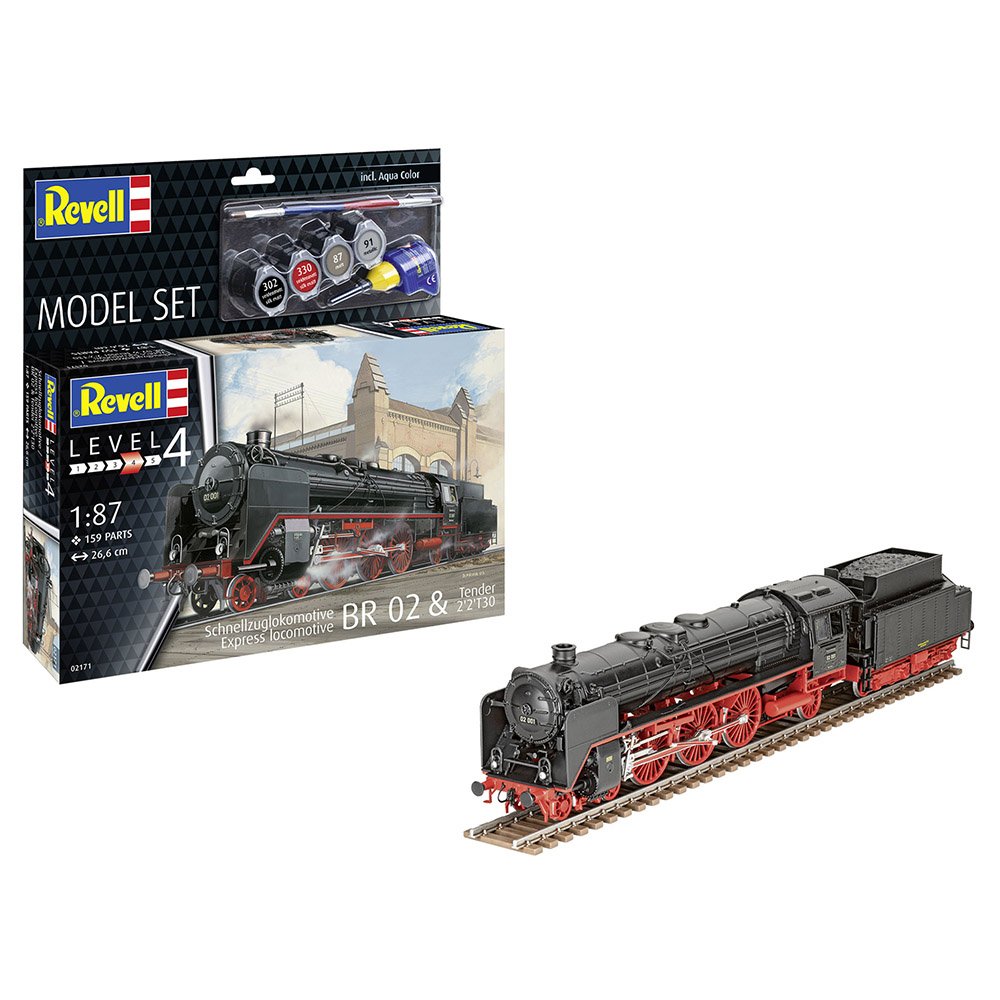REVELL 1/87 MODEL SET EXPRESS TRAIN LOCOMOTIVE BR02 TENDER 2-2-T30
