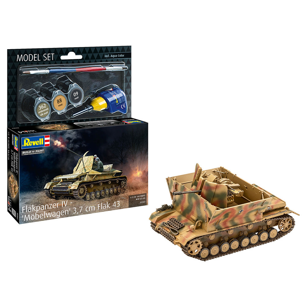 REVELL 1/72 MODEL SET FLAK PANZER IV FURNITURE CAR 3.7CM FLAK