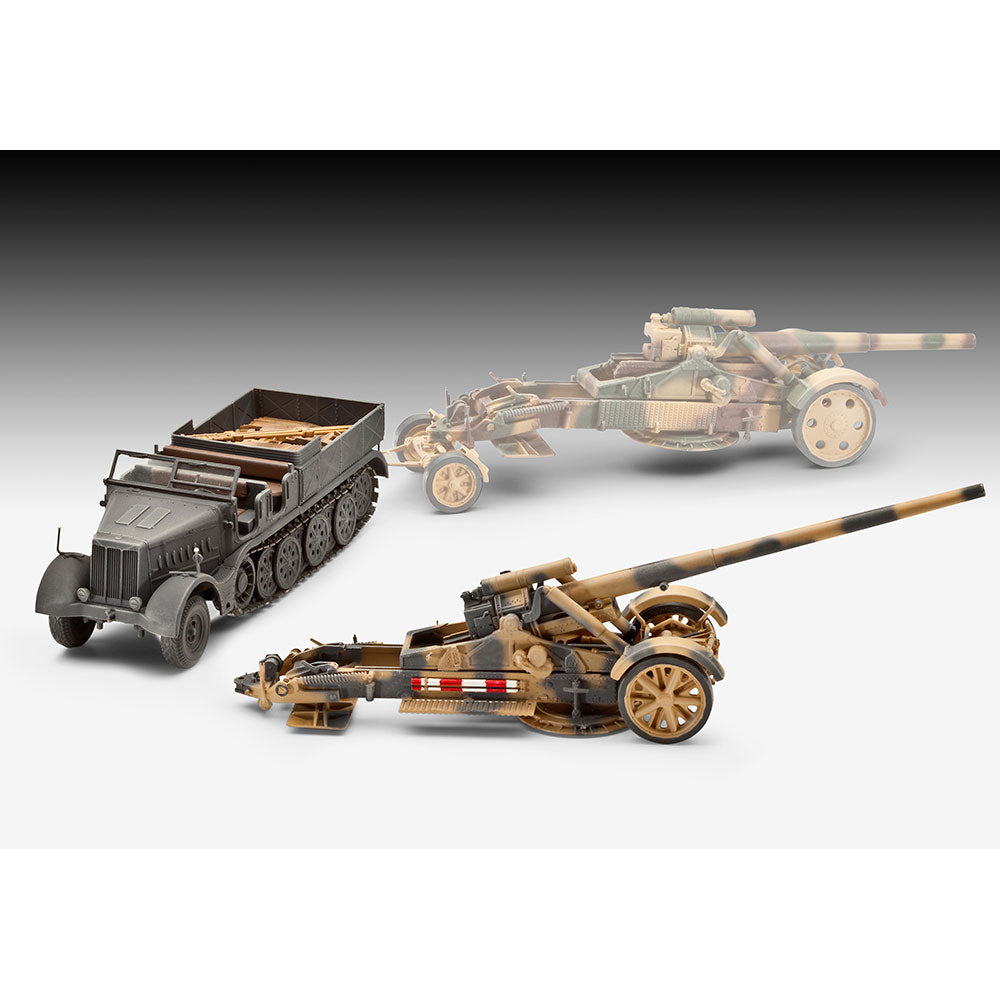 REVELL 1/72 MODEL SET SD.KFZ.9 "FAMO" 21CM MORTAR 18 OR 17CM CANNON 18