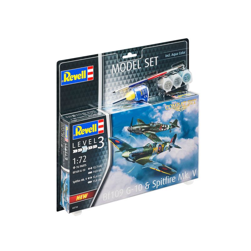 REVELL 1/72 MODEL SET COMBAT SET BF109 G-10 AND SPITFIRE MK.V