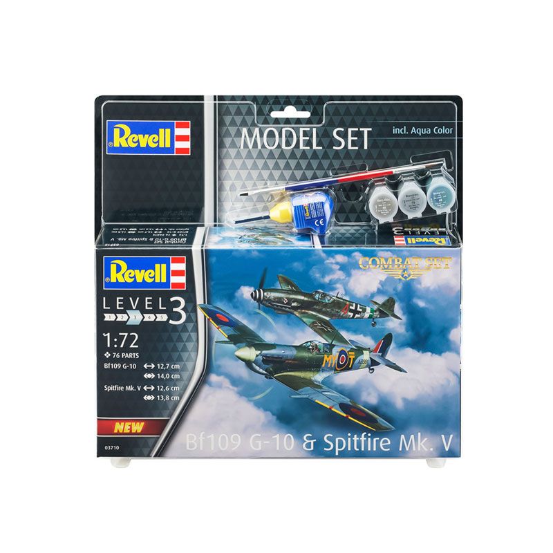 REVELL 1/72 MODEL SET COMBAT SET BF109 G-10 AND SPITFIRE MK.V