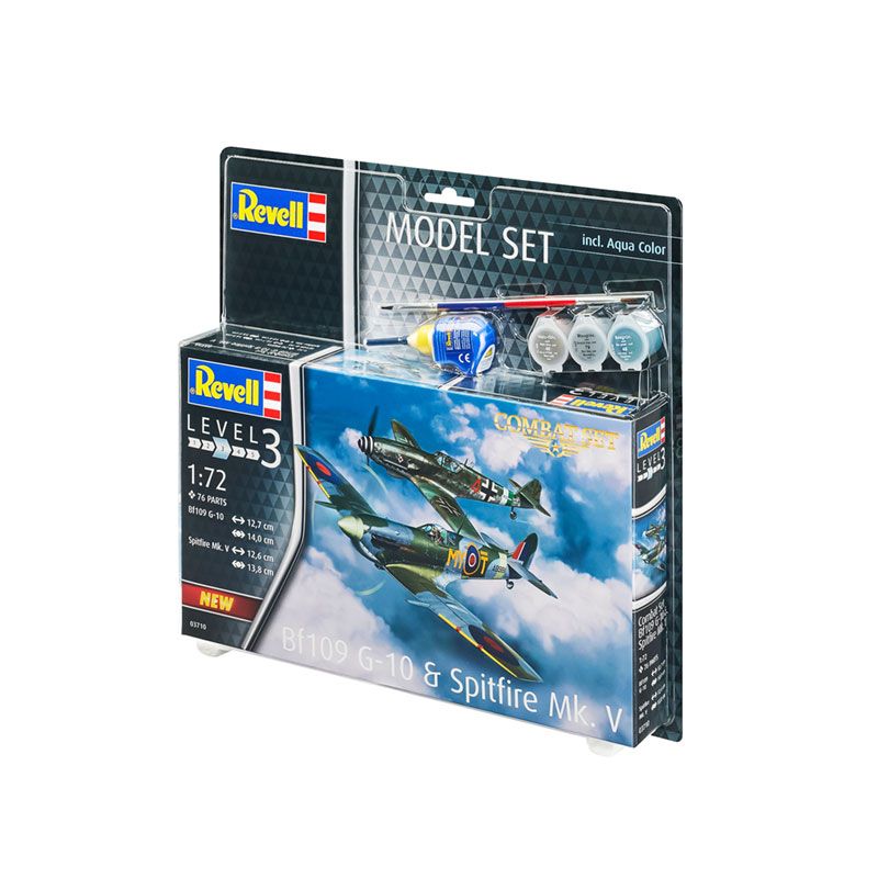 REVELL 1/72 MODEL SET COMBAT SET BF109 G-10 AND SPITFIRE MK.V