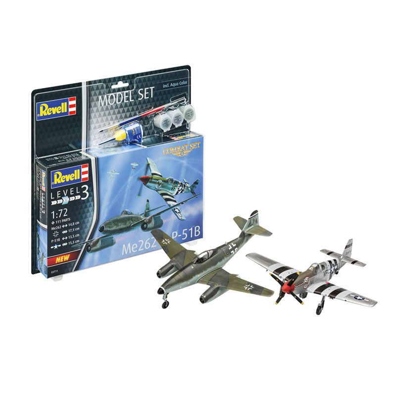REVELL 1/72 MODEL SET COMBAT SET ME262 - P-51B MUSTANG