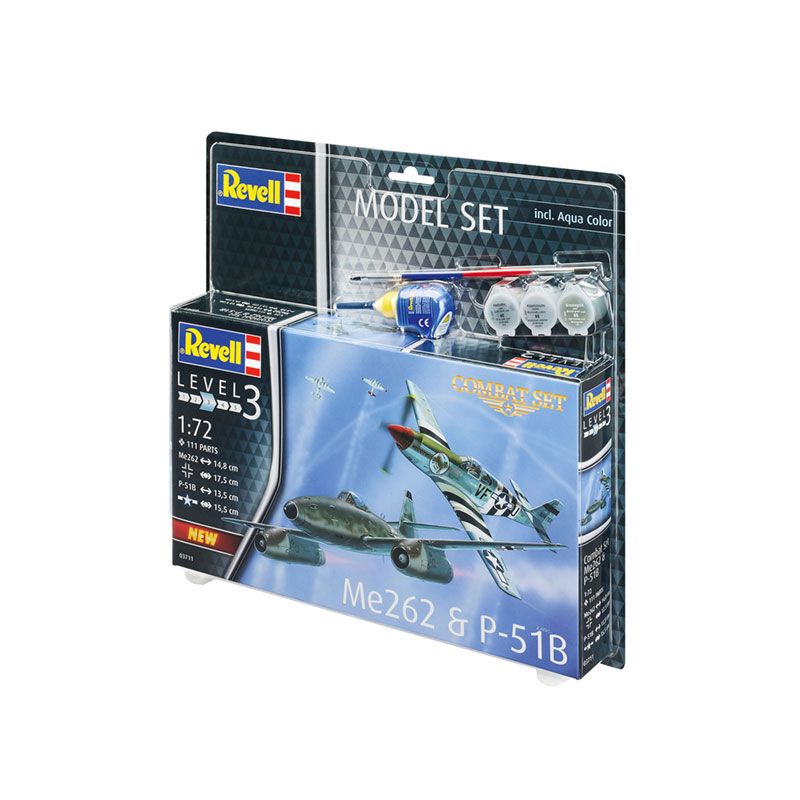 REVELL 1/72 MODEL SET COMBAT SET ME262 - P-51B MUSTANG