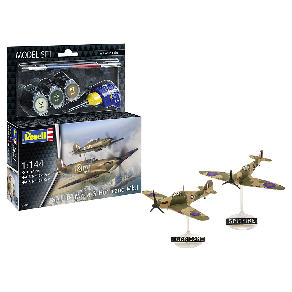 REVELL 1/144 MODEL SET SPITFIRE MK.IA AND HURRICANE MK.I