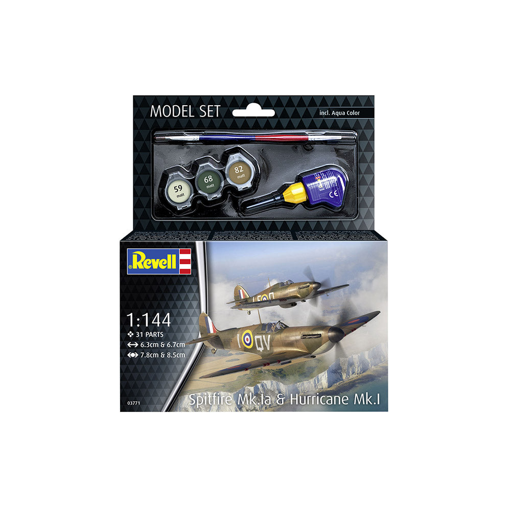 REVELL 1/144 MODEL SET SPITFIRE MK.IA AND HURRICANE MK.I