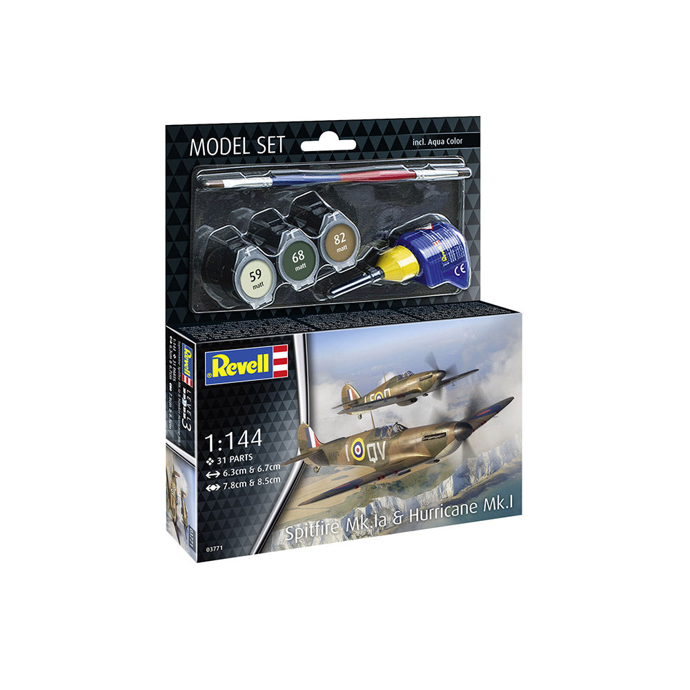 REVELL 1/144 MODEL SET SPITFIRE MK.IA AND HURRICANE MK.I