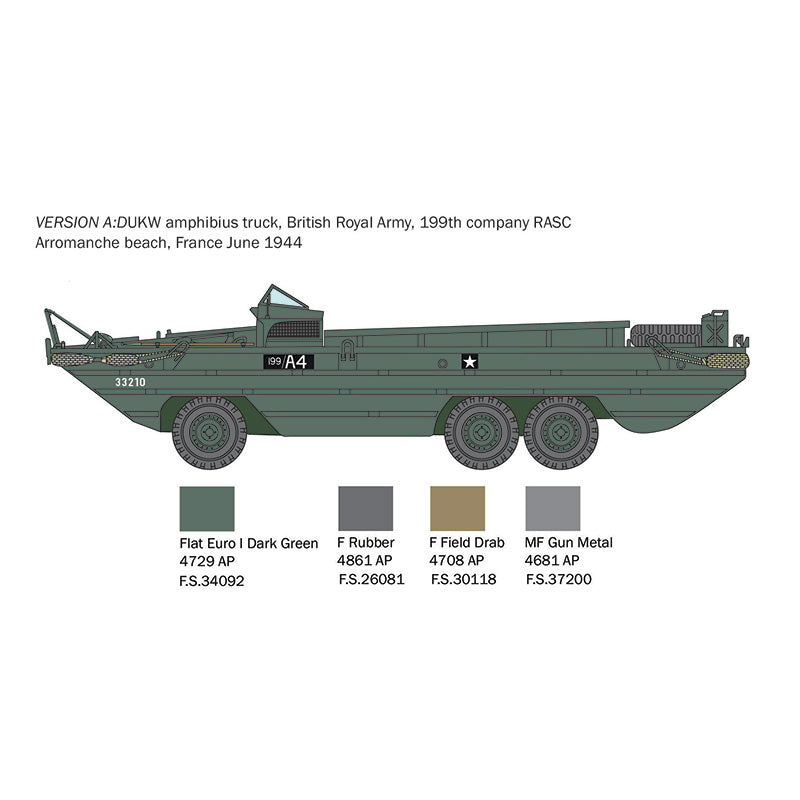 ITALERI 1/35 DUKW 2.5 GMC AMPHIBIOUS TRUCK "D-DAY 80TH ANNIVERSARY"