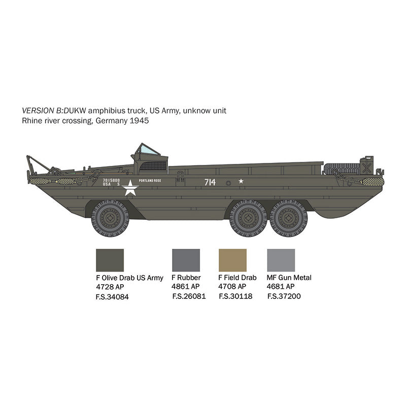 ITALERI 1/35 DUKW 2.5 GMC AMPHIBIOUS TRUCK "D-DAY 80TH ANNIVERSARY"
