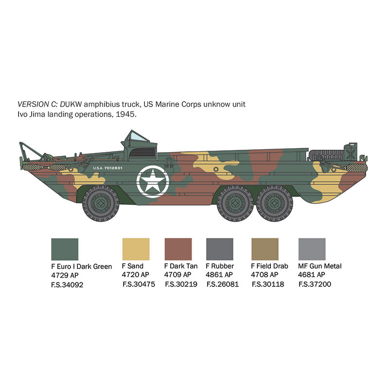ITALERI 1/35 DUKW 2.5 GMC AMPHIBIOUS TRUCK "D-DAY 80TH ANNIVERSARY"
