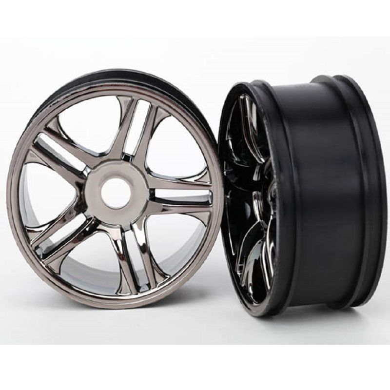 TRAXXAS WHEELS SPLIT SPOKE BLACK REAR