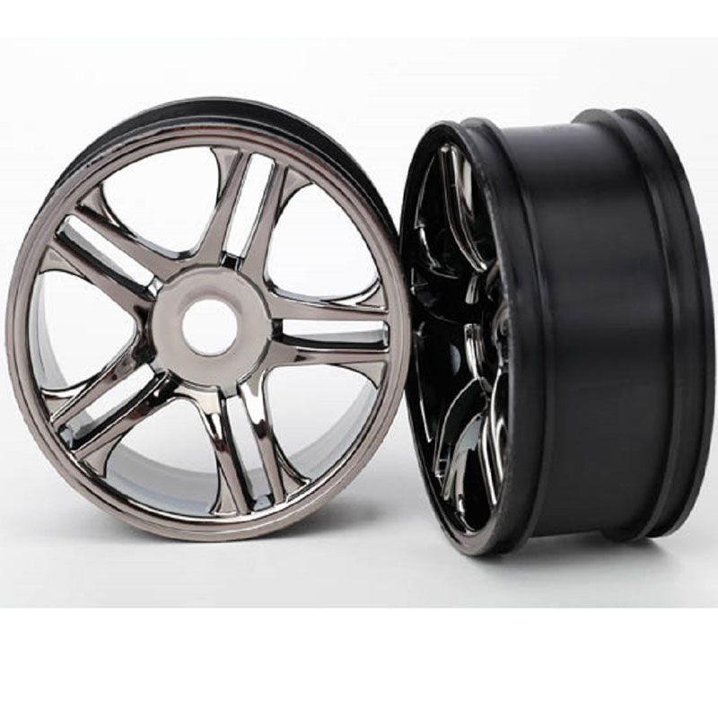 TRAXXAS  WHEELS SPLIT SPOKE BLACK FRONT