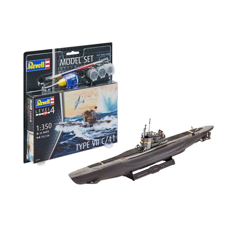 REVELL 1/350 MODEL SET GERMAN SUBMARINE TYPE VII C/41