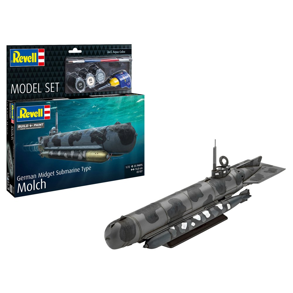 REVELL 1/72 MODEL SET GERMAN MIDGET SUBMARINE TYPE MOLCH