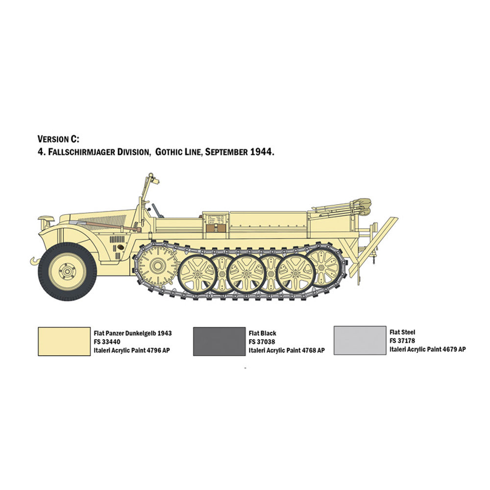 ITALERI 1/35 SD.KFZ 10 DEMAG D7 HALF-TRACK W/GREMAN PARATROOPS