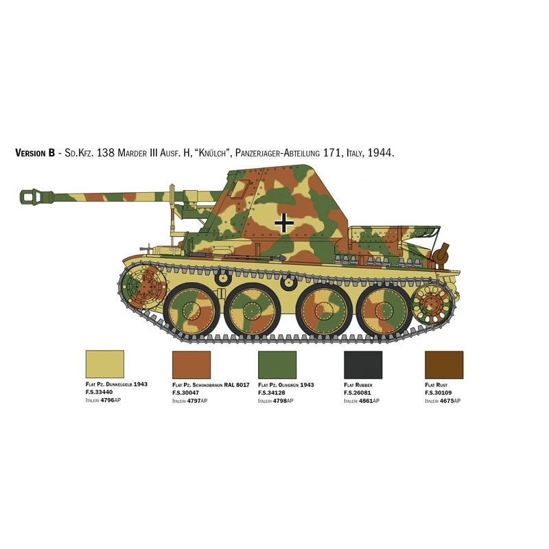 ITALERI 1/35 SD.KFZ 138 AUSF. H MARDER III W/CREW