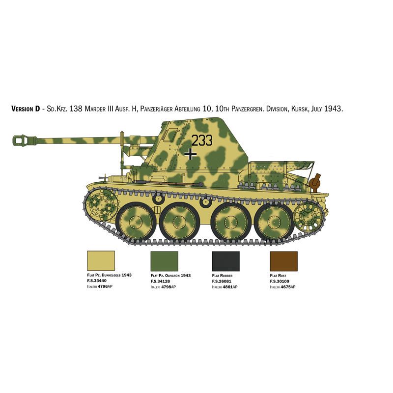 ITALERI 1/35 SD.KFZ 138 AUSF. H MARDER III W/CREW