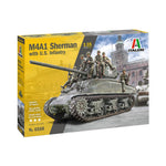 ITALERI 1/35 M2A1 SHERMAN TANK WITH U.S. INFANTRY