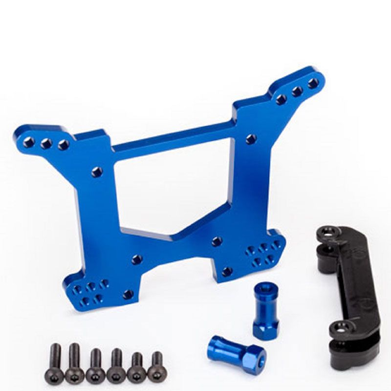 TRAXXAS SHOCK TOWER REAR 7075-T6 ALUMBLUE-ANOD (1)/ BODY MOUNT BRACKET (1)