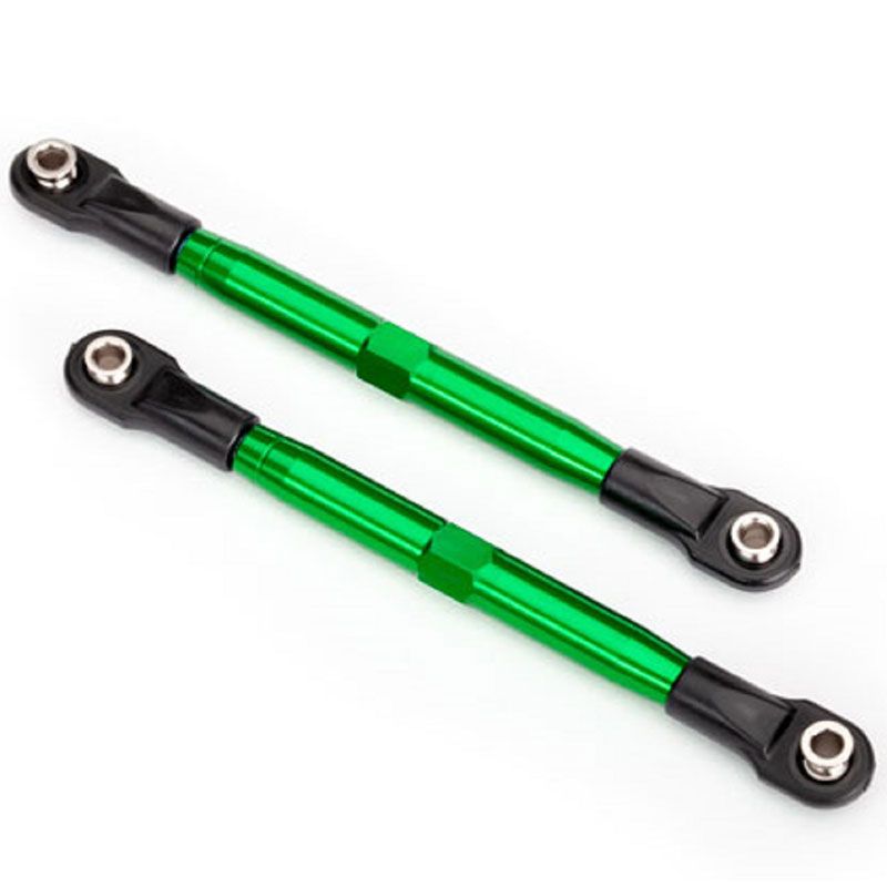 TRAXXAS TOE LINKS (TUBES GREEN-ANOD 7075-T6 ALUM) (87MM) (2)/ ROD ENDS (4)/ ALUM WRENCH (1)