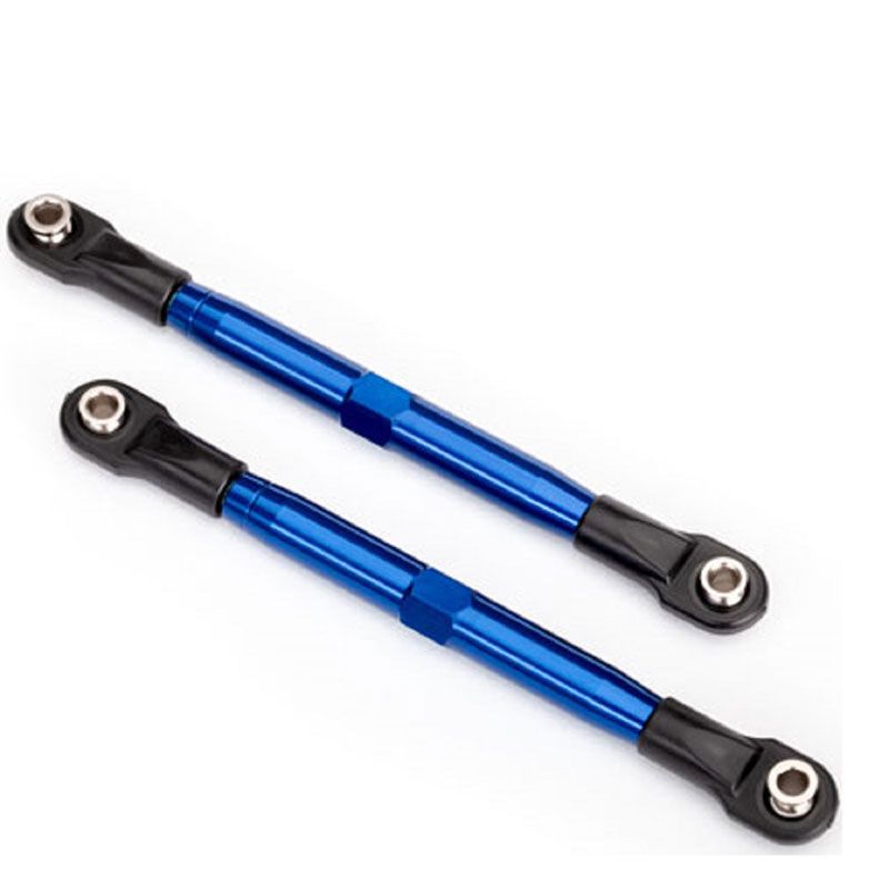 TRAXXAS TOE LINKS (TUBES BLUE-ANOD 7075-T6 ALUM) (87MM) (2)/ ROD ENDS (4)/ ALUM WRENCH (1)