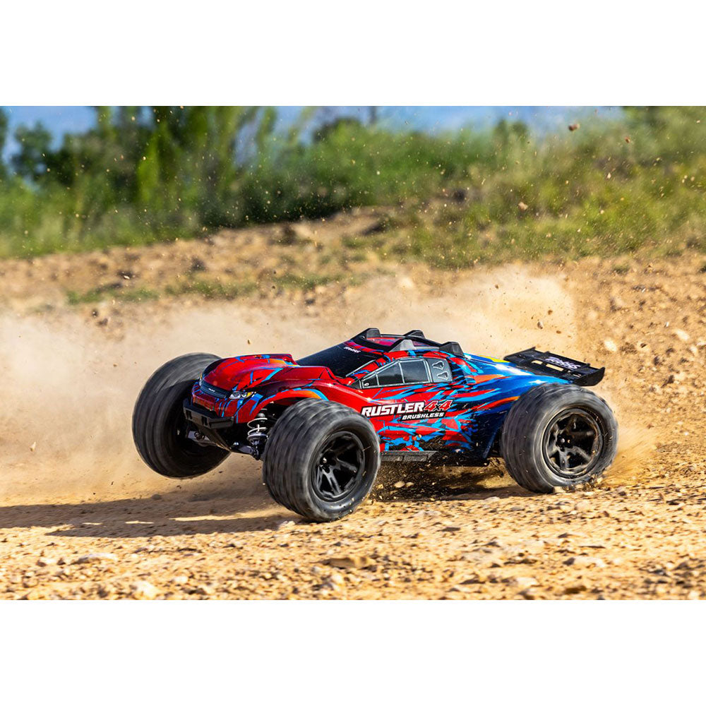 TRAXXAS RUSTLER 4X4 BRUSHLESS - RED