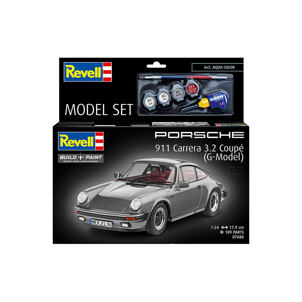 REVELL 1/24 MODEL SET PORSCHE 911 CARRERA 3.2 COUPE G-MODEL