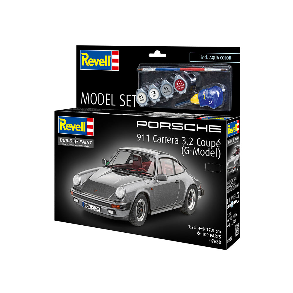 REVELL 1/24 MODEL SET PORSCHE 911 CARRERA 3.2 COUPE G-MODEL