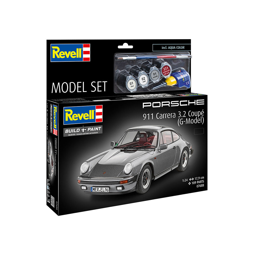 REVELL 1/24 MODEL SET PORSCHE 911 CARRERA 3.2 COUPE G-MODEL