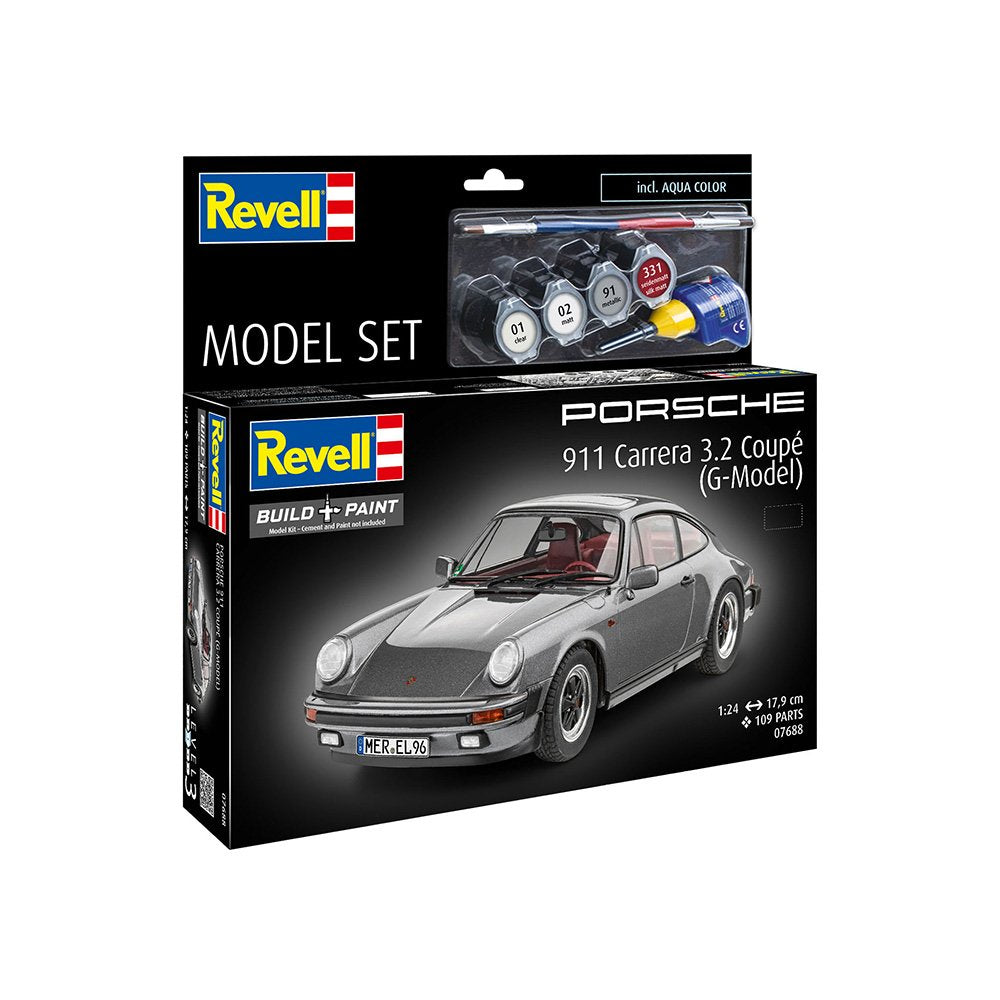 REVELL 1/24 MODEL SET PORSCHE 911 CARRERA 3.2 COUPE G-MODEL