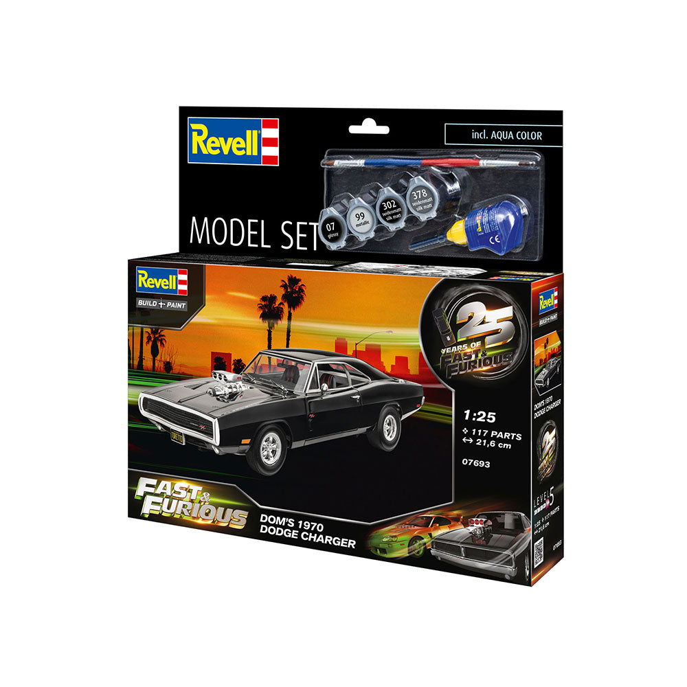 REVELL 1/25 MODEL SET FAST AND FURIOUS - DOMINIC'S 1970 DODGE CHARGER