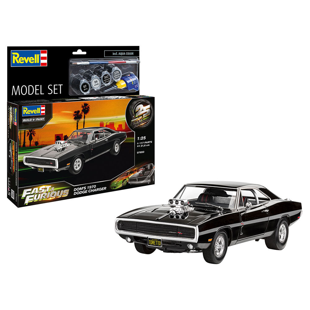 REVELL 1/25 MODEL SET FAST AND FURIOUS - DOMINIC'S 1970 DODGE CHARGER