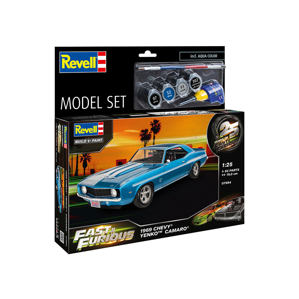 REVELL 1/25 MODEL SET FAST AND FURIOUS - 1969 CHEVY CAMARO YENKO