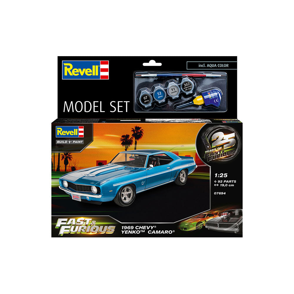 REVELL 1/25 MODEL SET FAST AND FURIOUS - 1969 CHEVY CAMARO YENKO