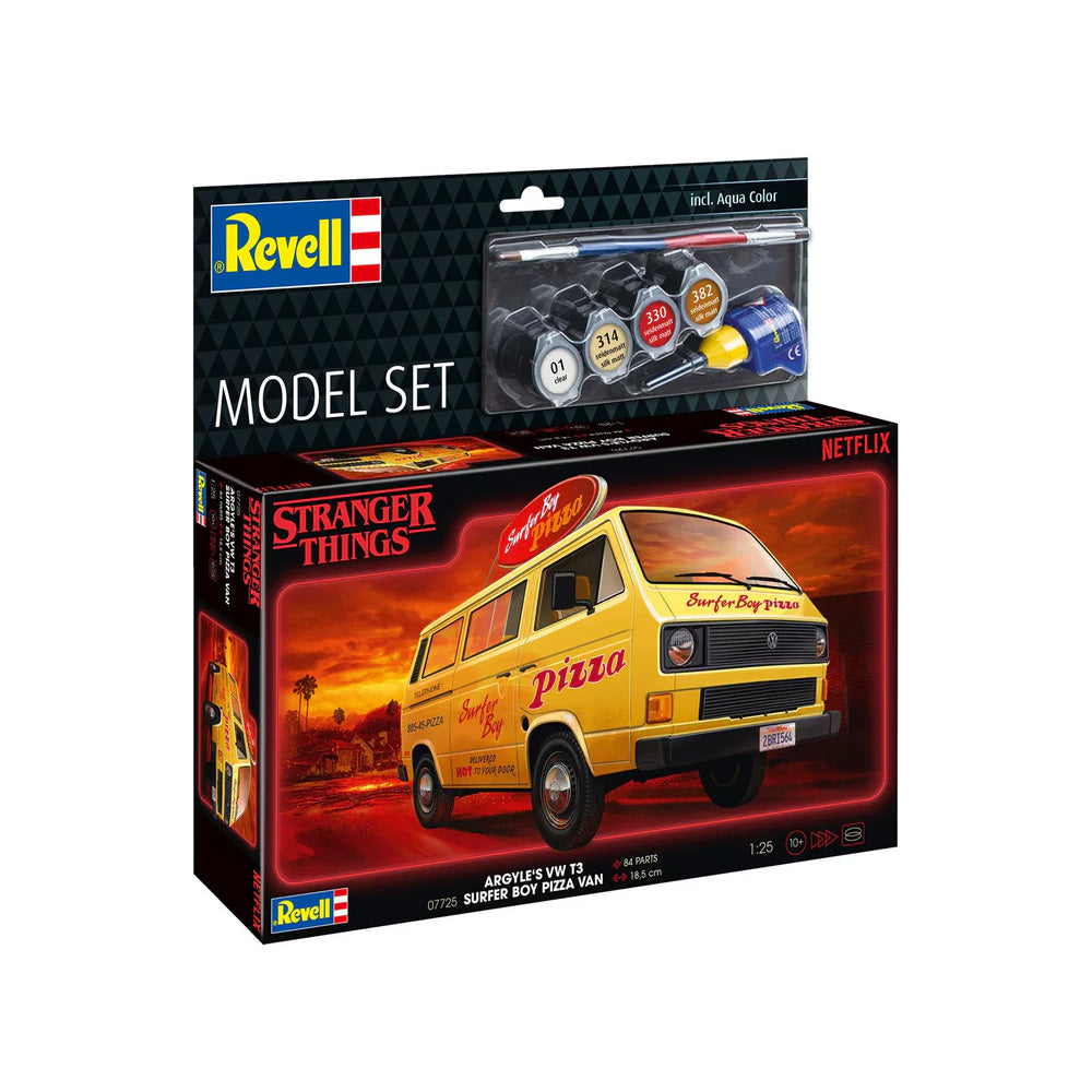 REVELL 1/25 MODEL SET VW T3 BUS SURFER BOY - STRANGER THINGS