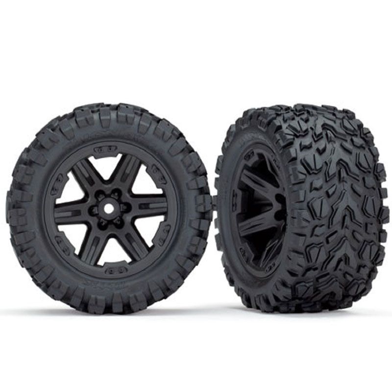 TRAXXAS TIRES & WHEELS ASSEM. 2.8'RXT BLK TALON EXTRM TIRES (2)