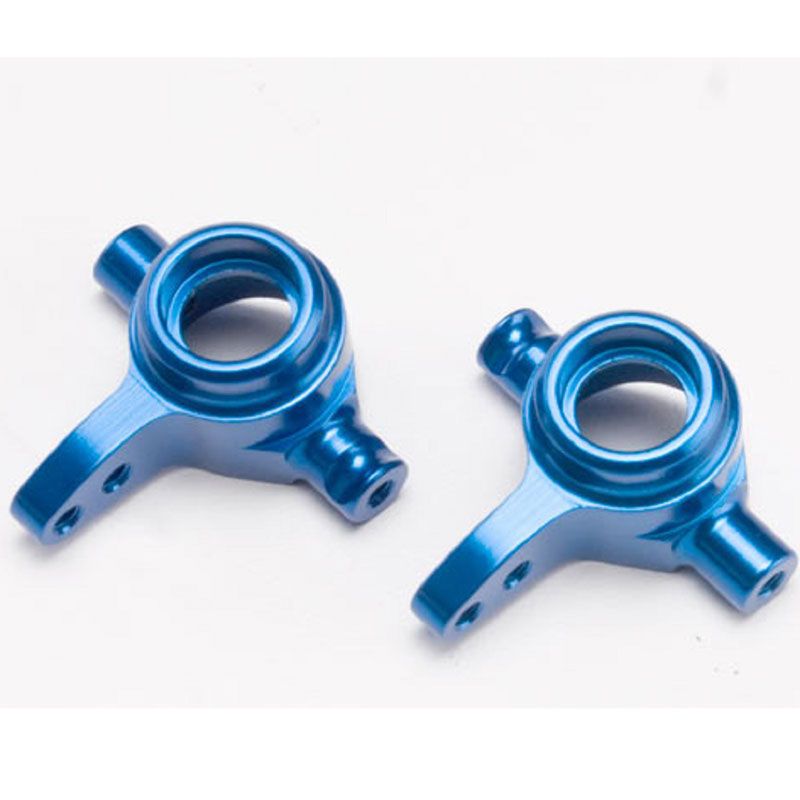 TRAXXAS STEERING BLOCKS LEFT AND RIGHT BLUE ANODIZED SLASH