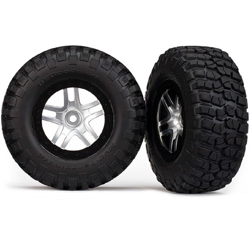 TRAXXAS TIRE & WHEEL ASSY GLUED (SI C