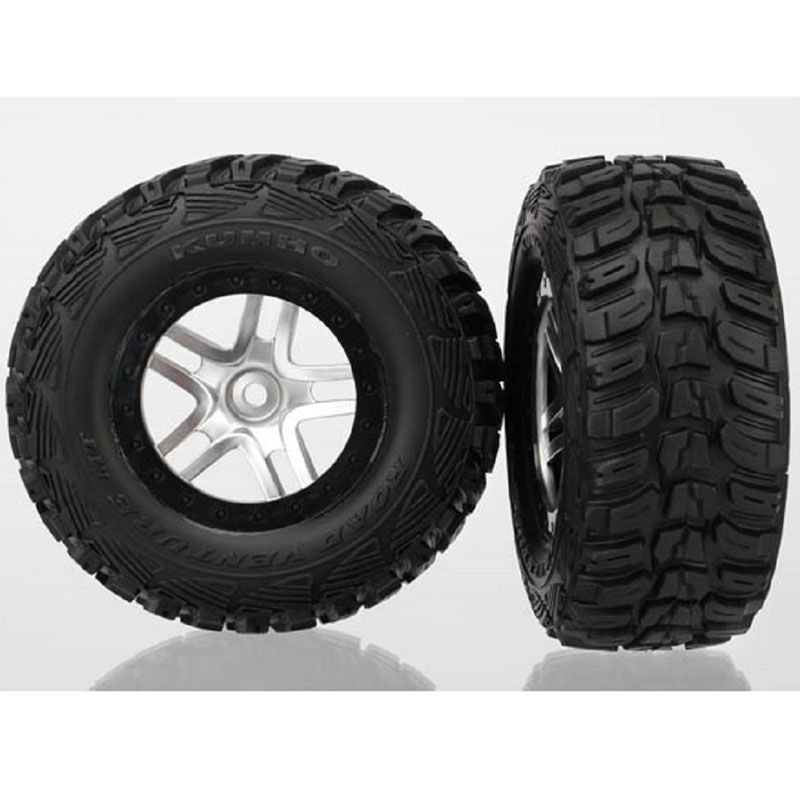 TRAXXAS TYRES AND WHEELS ASSY SPLIT SPOKE SATIN BLACK