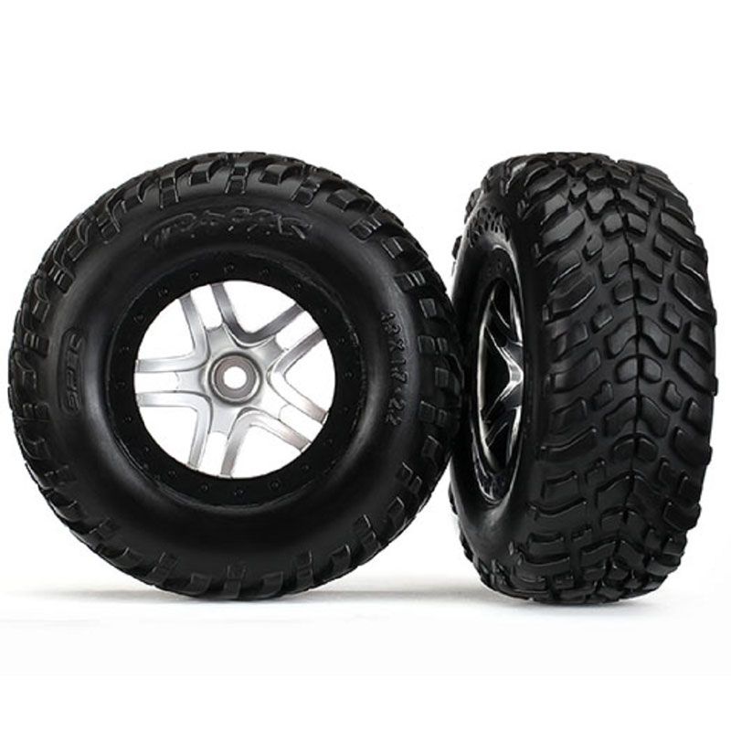TRAXXAS T&W SCT SPLIT-SPOKE SATIN CHRM BLK BEADLOCK DUAL PROFILE