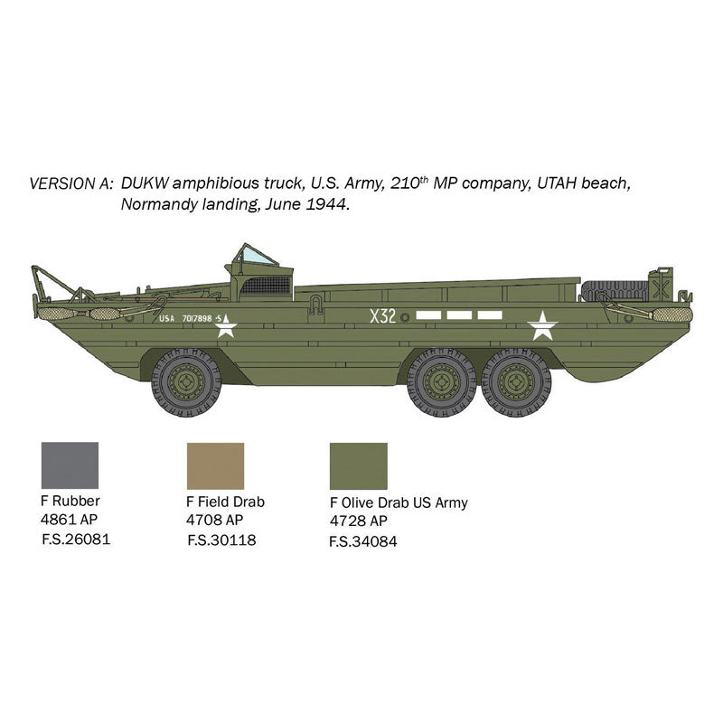 ITALERI 1/72 DUKW2 1/2 TON GMC AMPHIBIOUS TRUCK "D-DAY 80TH ANNIVERSARY"