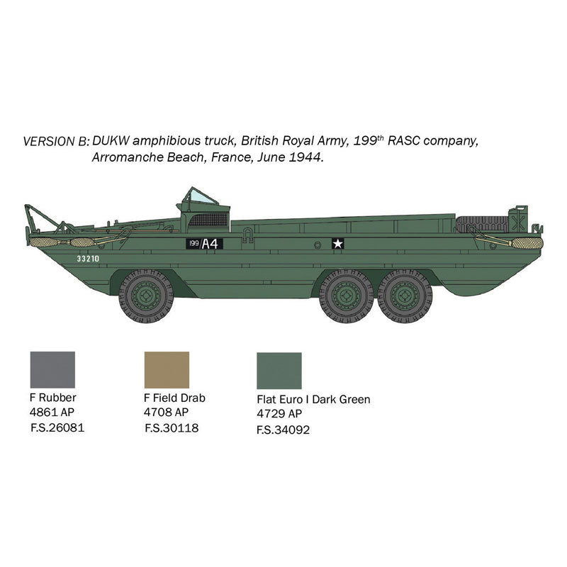 ITALERI 1/72 DUKW2 1/2 TON GMC AMPHIBIOUS TRUCK "D-DAY 80TH ANNIVERSARY"