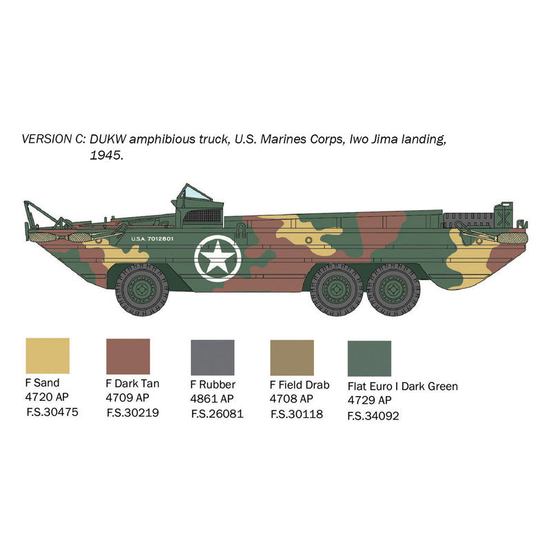 ITALERI 1/72 DUKW2 1/2 TON GMC AMPHIBIOUS TRUCK "D-DAY 80TH ANNIVERSARY"