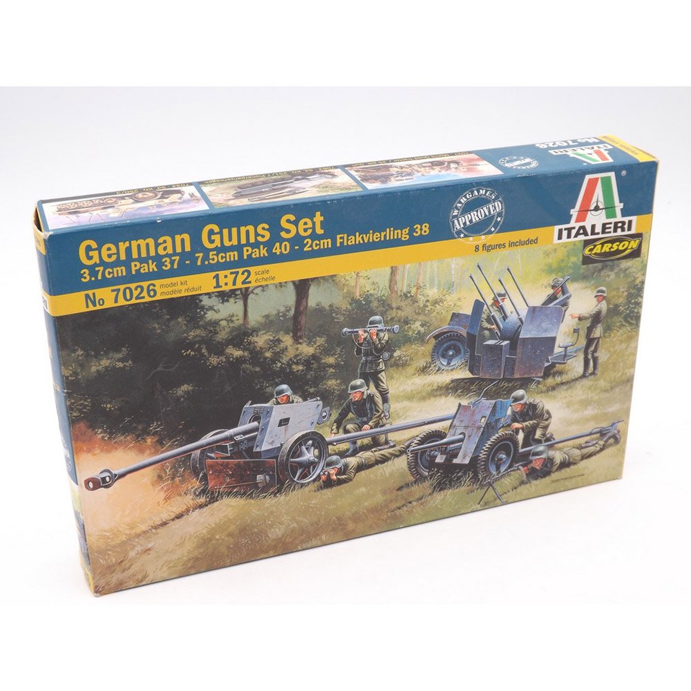 ITALERI 1/72 GERMAN GUNS SET - PAK35/PAK40/FLAK38